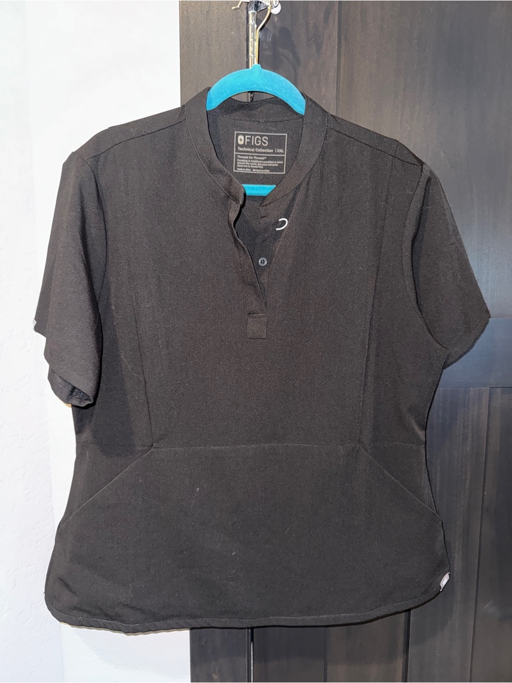 FIGS XXL Black Short-Sleeve Scrub Top EUC